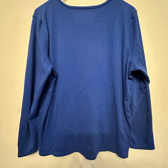 Mercer Street Studio Blue Top with Winter Cardinal & Floral Embroidery Size L - Picture 4 of 5